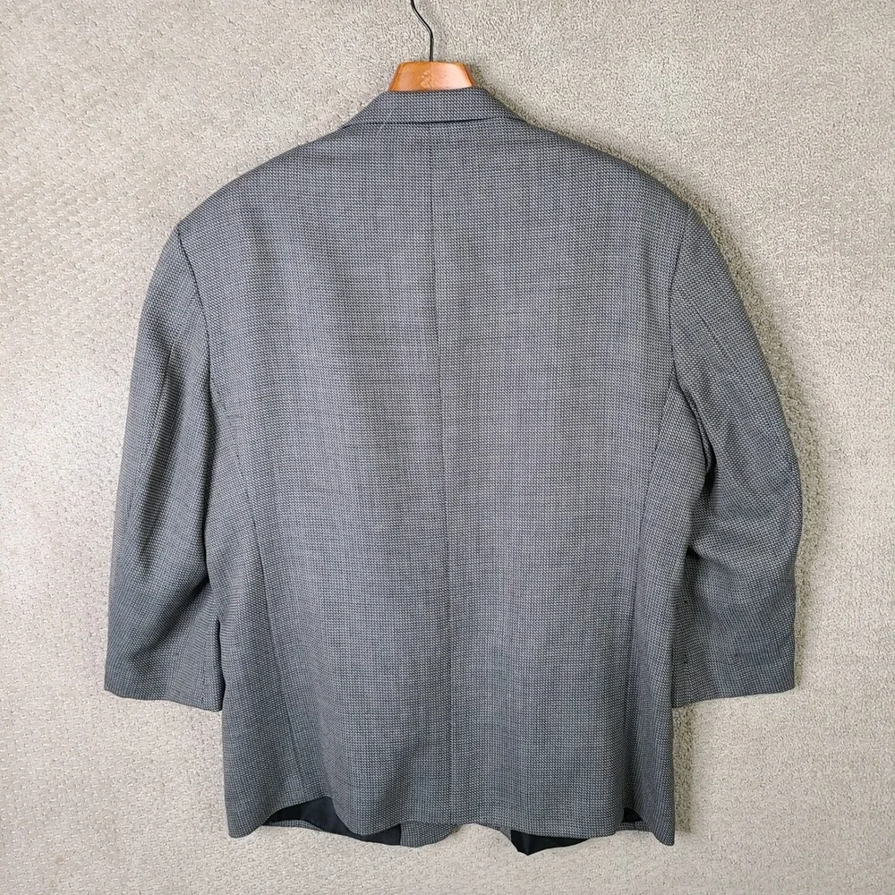 Haggar Jacket Mens 48R Gray Pattern Blazer Regular Fit Three Button Suit Coat‎